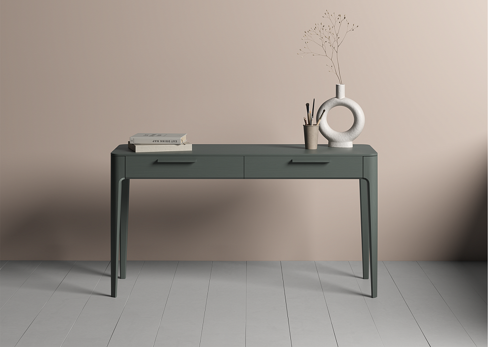 Консоль Type oak 2 ящика ширина 140 см (темно-серый)