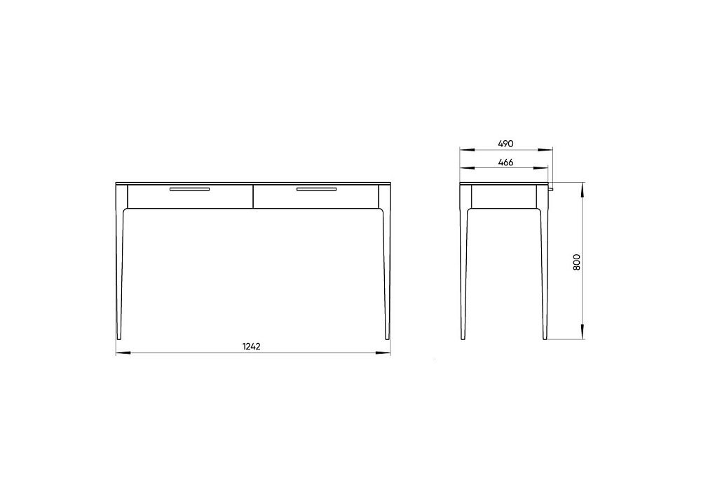Консоль Type oak 2 ящика ширина 120 см (беленый дуб)