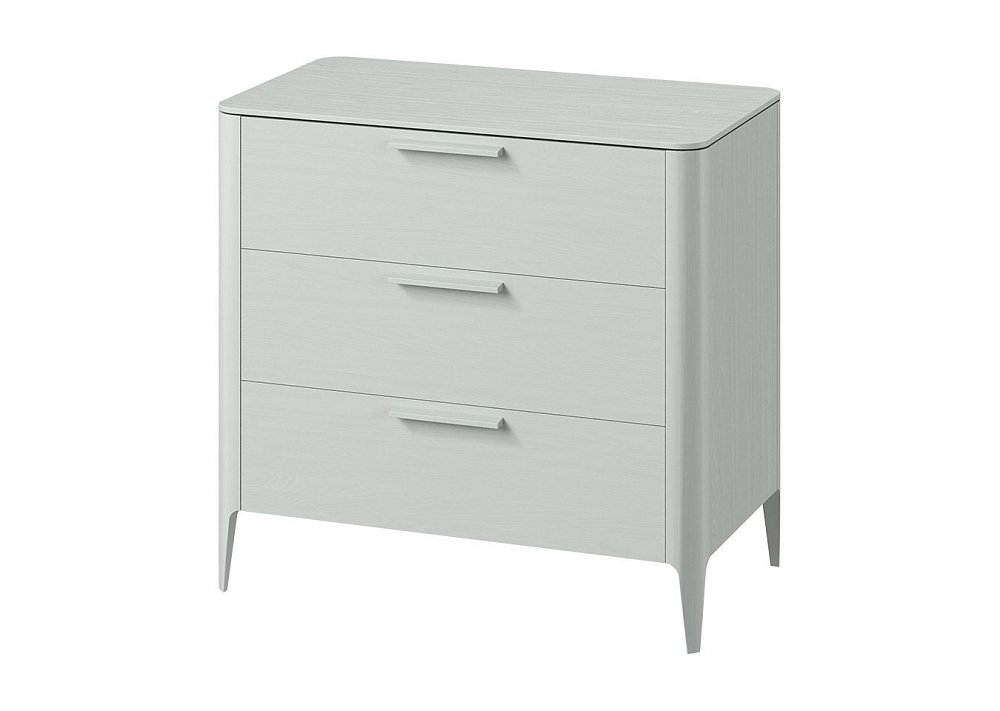 Комод Type oak 3 ящика ширина 90 см (светло-серый)