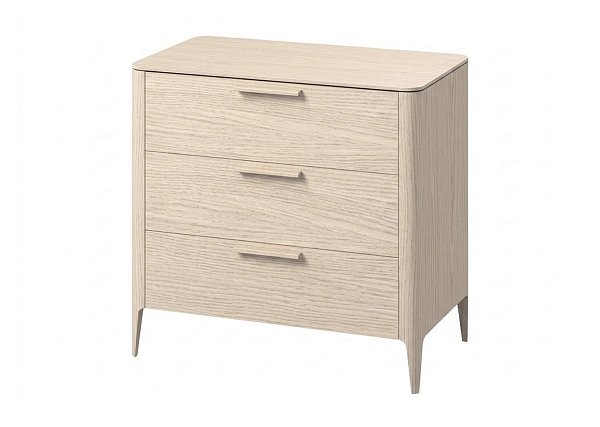 Комод Type oak 3 ящика ширина 90 см (беленый дуб)