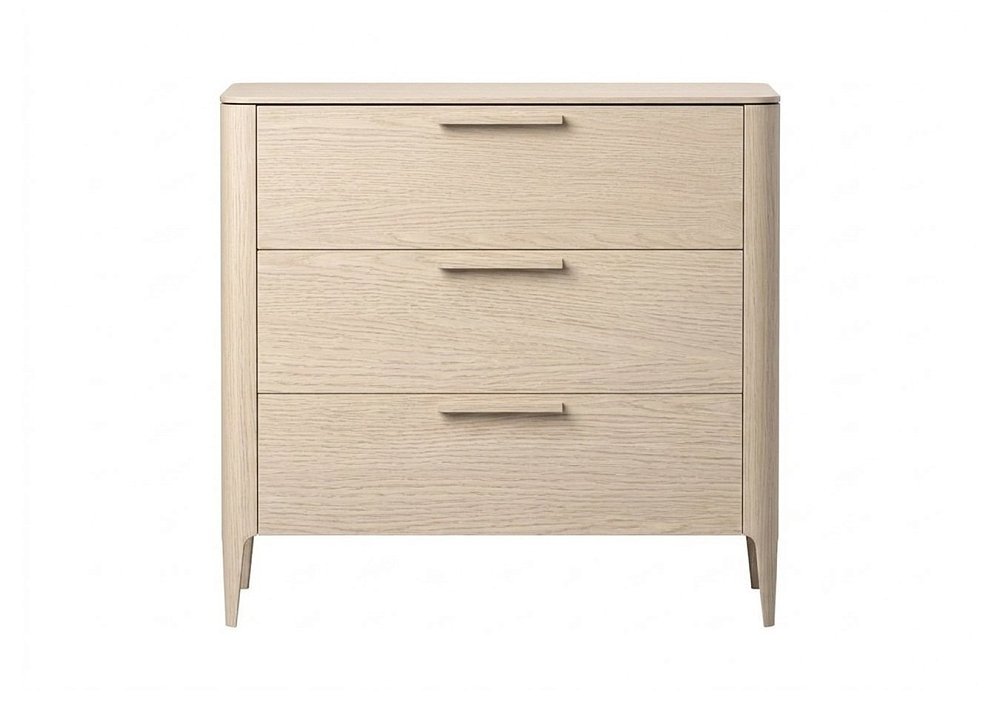 Комод Type oak 3 ящика ширина 90 см (беленый дуб)