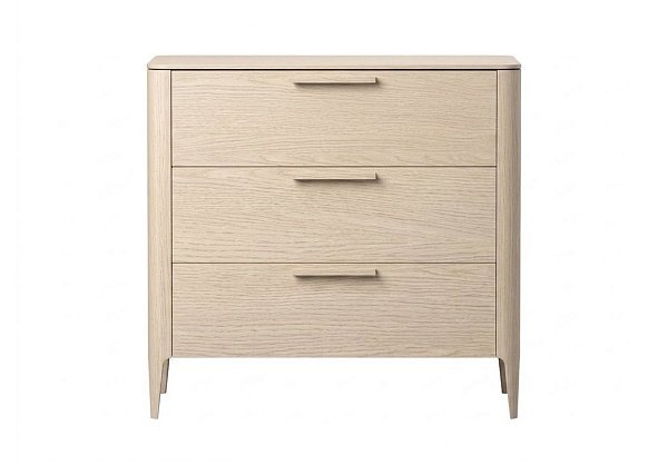 Комод Type oak 3 ящика ширина 90 см (беленый дуб)