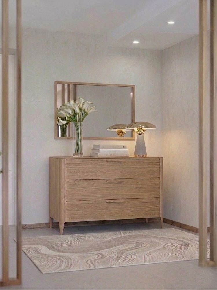Комод Type oak 3 ящика ширина 120 см (натуральный дуб)