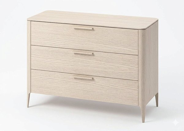 Комод Type oak 3 ящика ширина 120 см (беленый дуб)