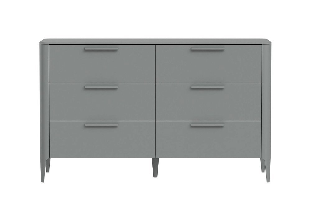 Комод Type 6 ящиков ширина 140 см (серый)