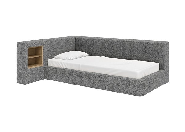 Диван-кровать Cube c нишей M (серый, рогожка)