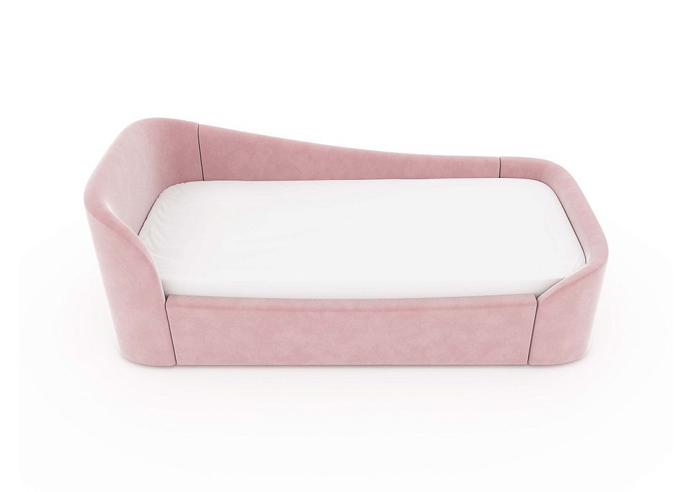 Диван-кровать KIDI Soft с низким изножьем 90*200 см R антивандальная ткань (розовый)