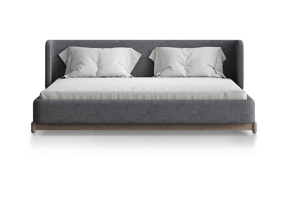 Кровать Basic спальное место 180*200 см (серый, рогожка)