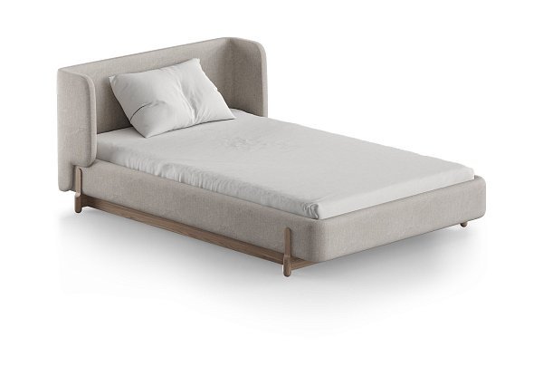 Кровать Basic спальное место 120*200 см (молочный, рогожка)