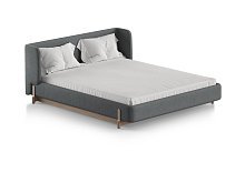Кровать Basic спальное место 160*200 см (светло-серый, твид)
