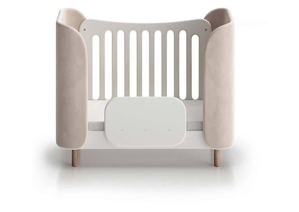 Кроватка KIDI Soft mini cпальное место 60*120 см (бежевый, экокожа)