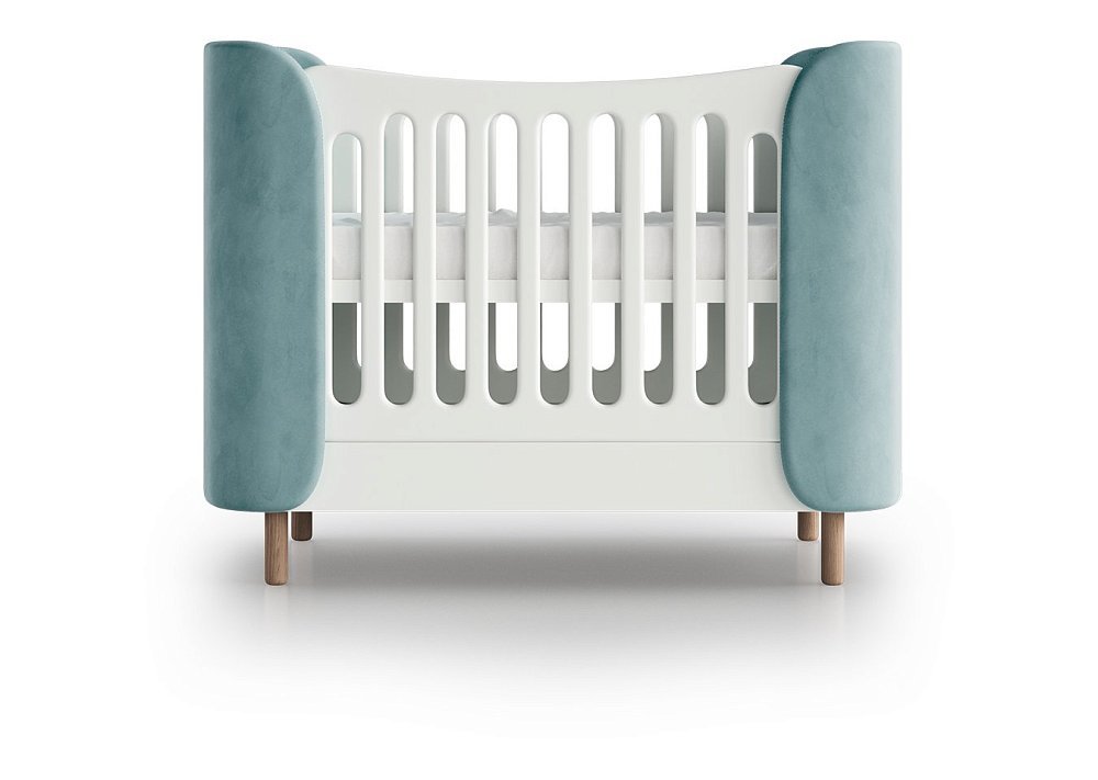 Кроватка KIDI Soft mini cпальное место 60*120 см (бирюзовый)