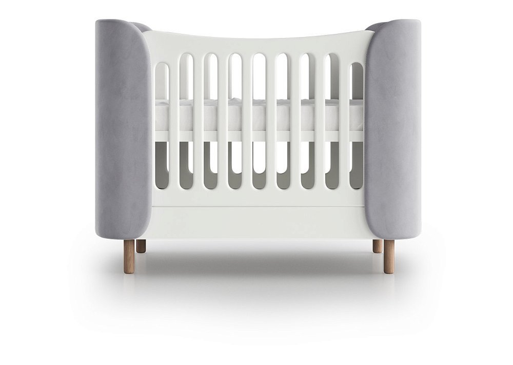 Кроватка KIDI Soft mini cпальное место 60*120 см (серый)
