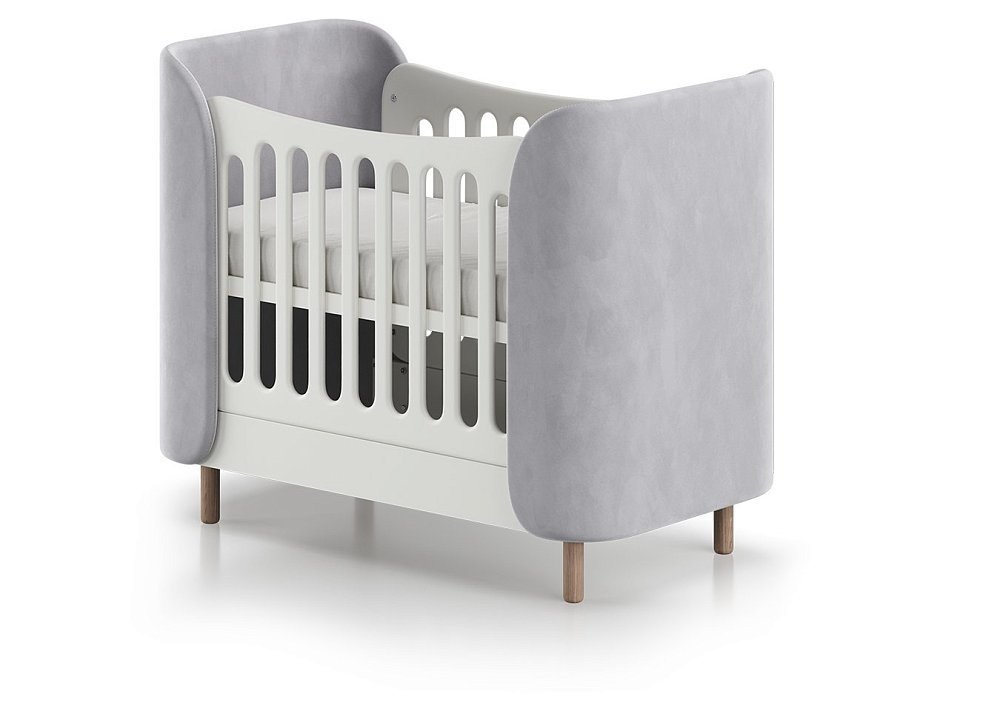 Кроватка KIDI Soft mini cпальное место 60*120 см (серый)