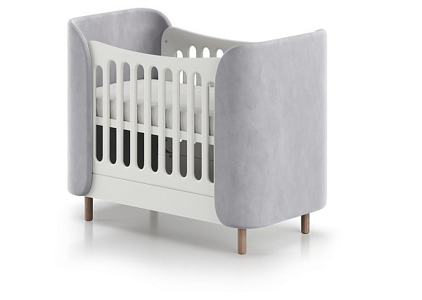 Кроватка KIDI Soft mini cпальное место 60*120 см (серый)
