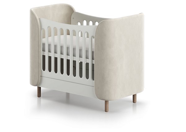 Кроватка KIDI Soft mini cпальное место 60*120 см антивандальная ткань (молочный)