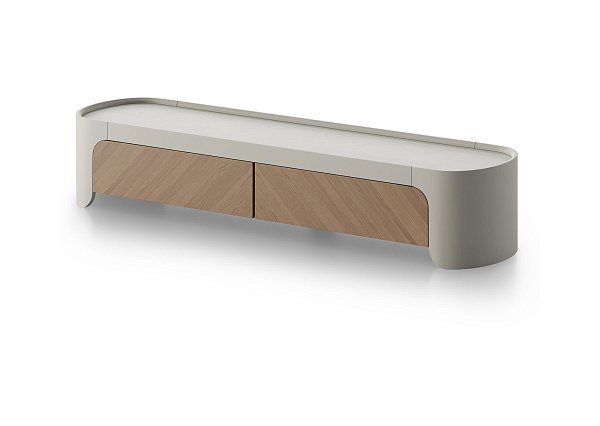 Тумба Lagom nova под ТВ 2 ящика ширина 160 см (серо-бежевый, дуб)