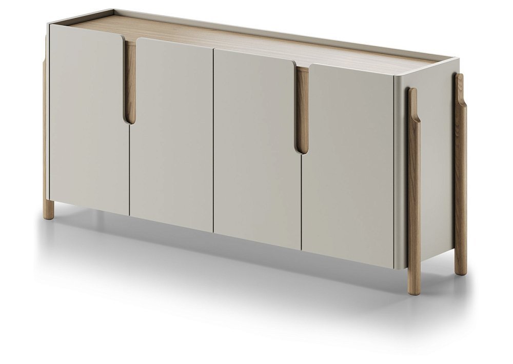 Комод Basic 4 двери ширина 180 см (серо-бежевый)