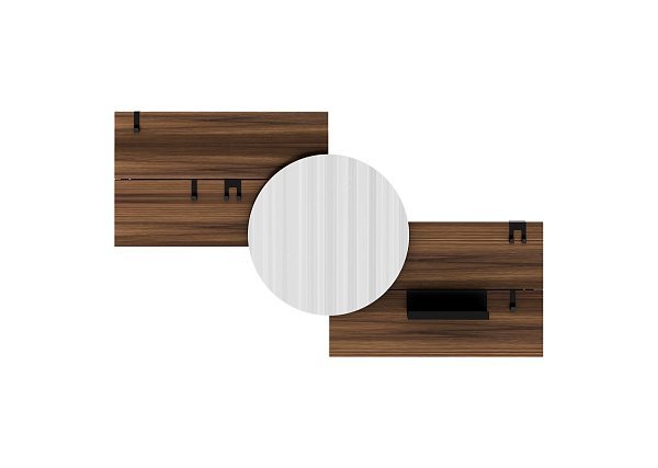 Вешалка Stripe M горизонтальная с зеркалом D 60 см (орех)