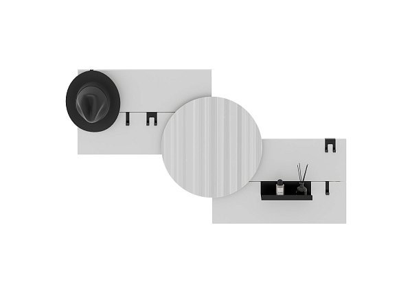 Вешалка Stripe M горизонтальная с зеркалом D 60 см (белый)