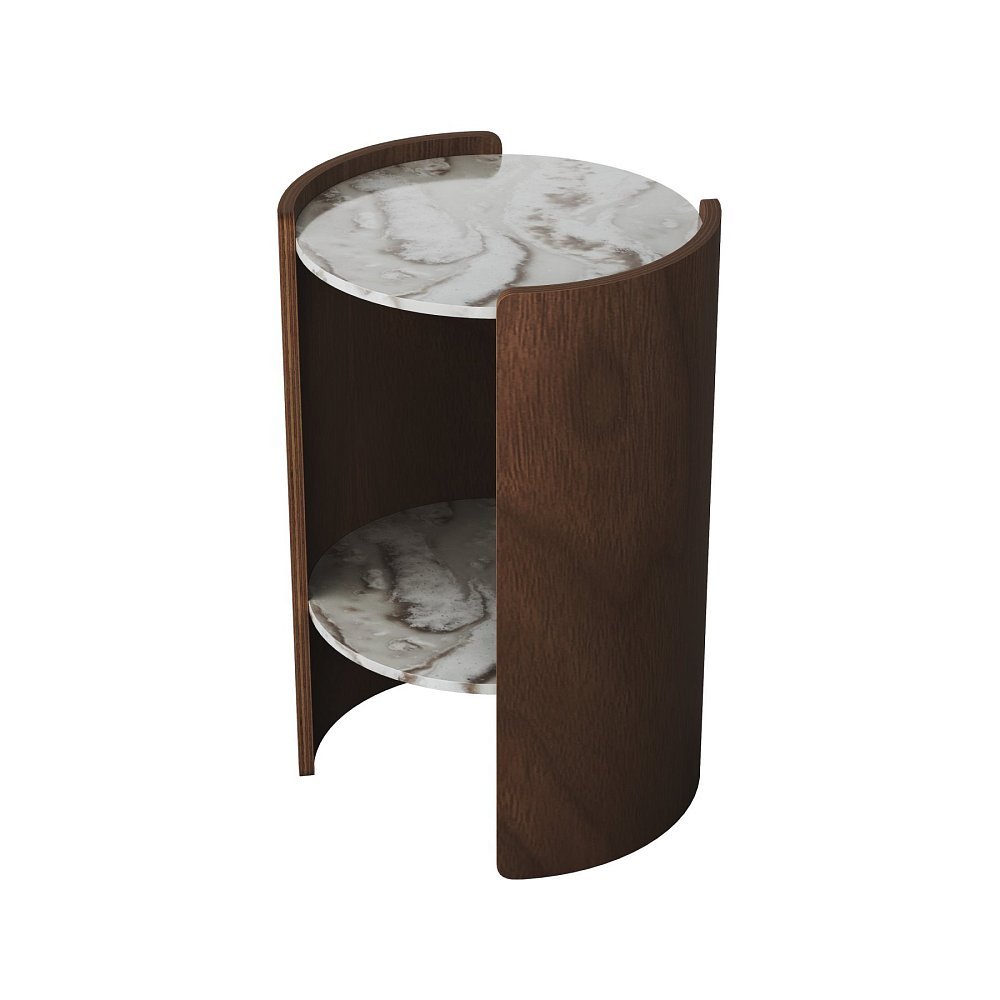 Столик Lagom Stone D 43 см высота 64 см (камень OV2, орех)