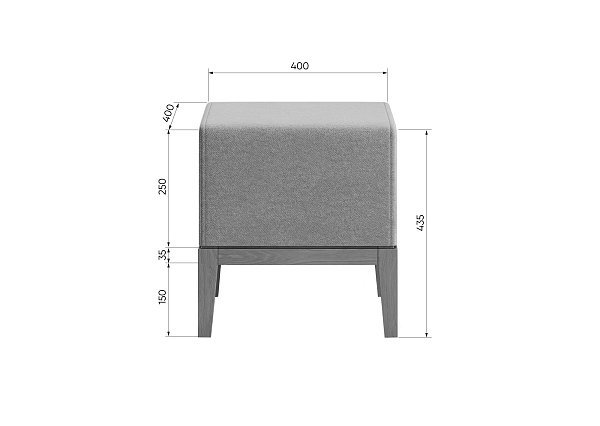 Пуф Fjord 40 см (капучино твид, бук под эмалью)