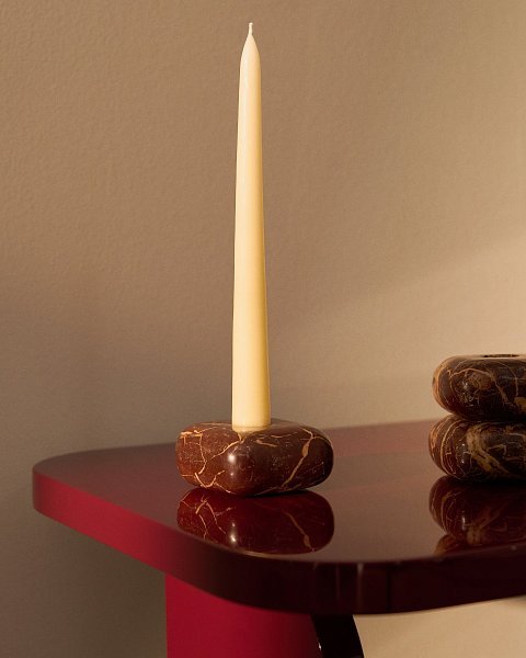 Подсвечник Liren из бордового мрамора, 3 см