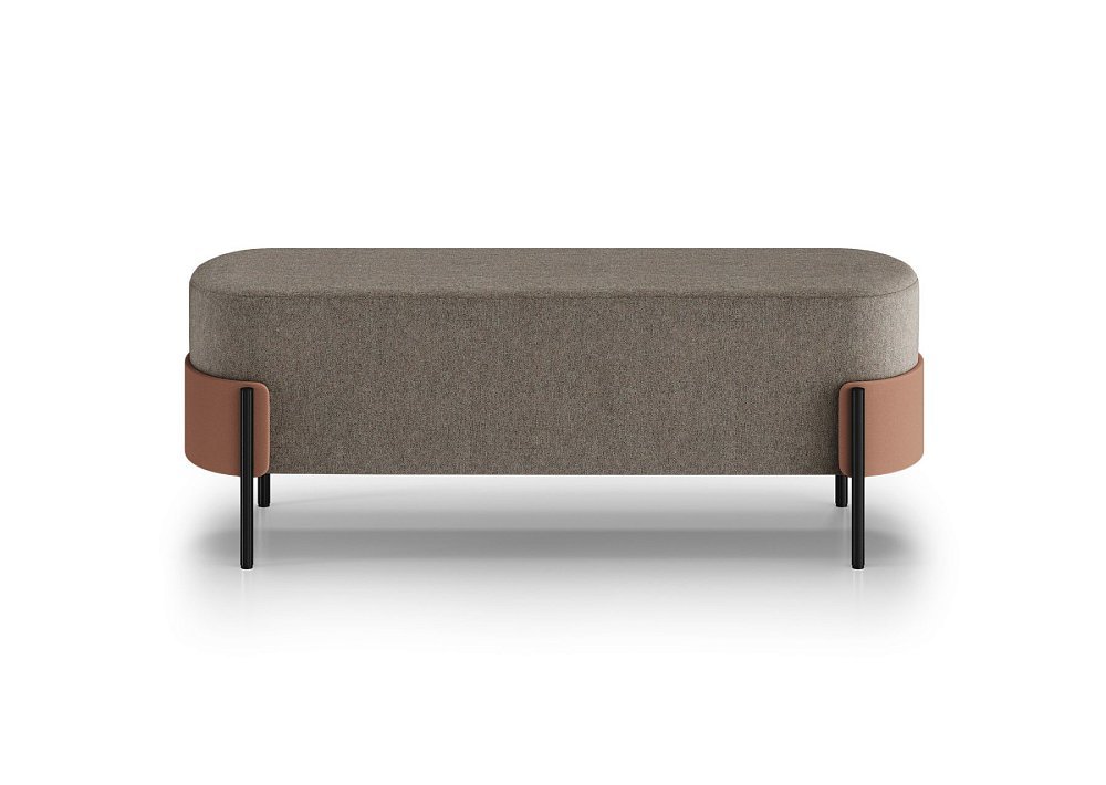 Банкетка Basic 120 см (капучино Твид, терракотовый Нео, черный)