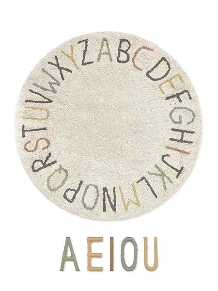 Ковер круглый Алфавит Round ABC (разноцветный) 120D