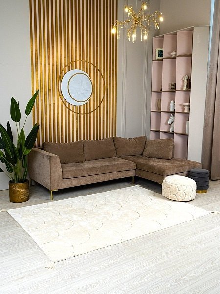Хлопковый ковер Lillaland Узор чешуя натуральная 160*230