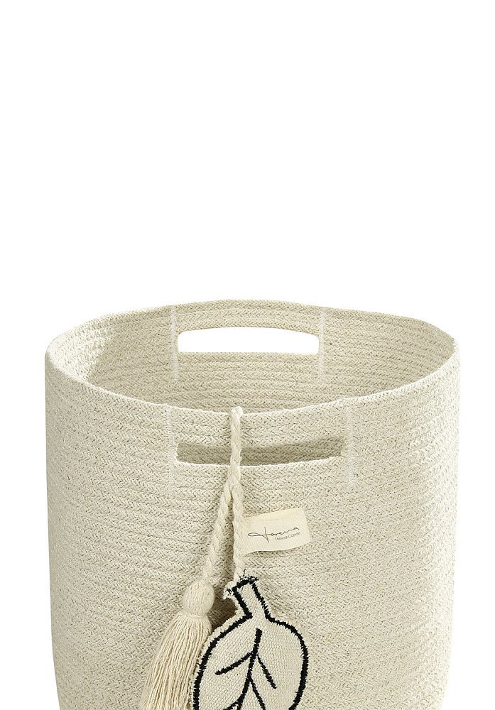 Корзина с листом бежевая 30*30*30