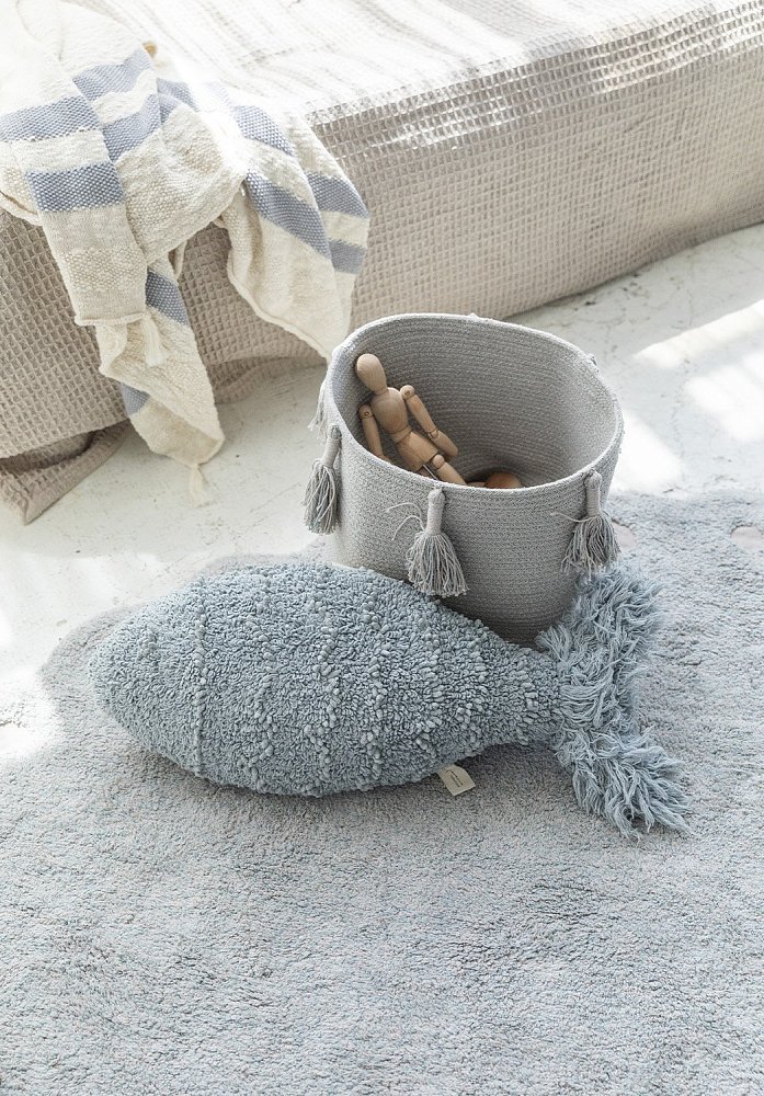 Корзина Древесный жемчужно-голубая 30*30
