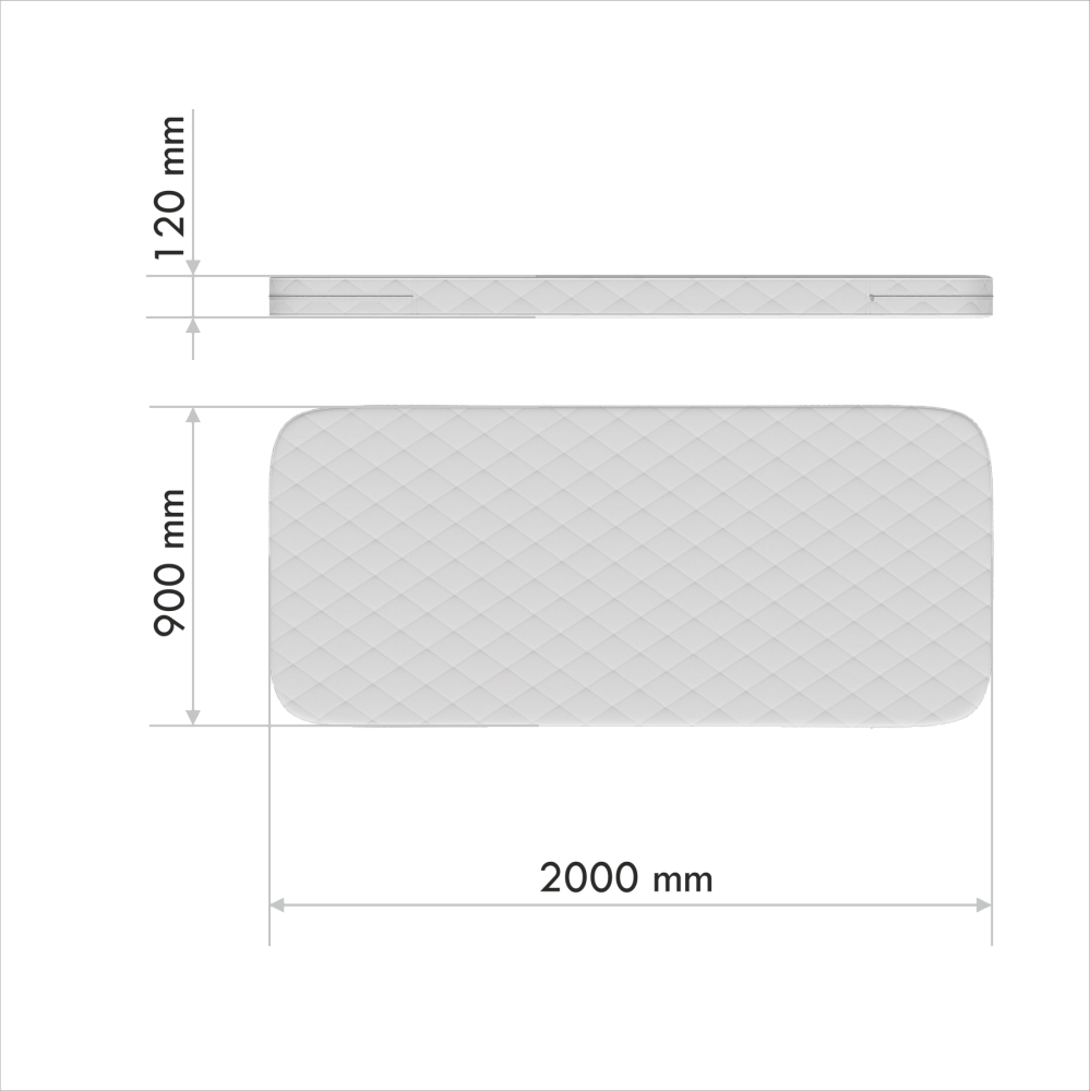Матрас для дивана-кровати KIDI soft кокос/eco-foam/латекс 12 см (90*200 см)