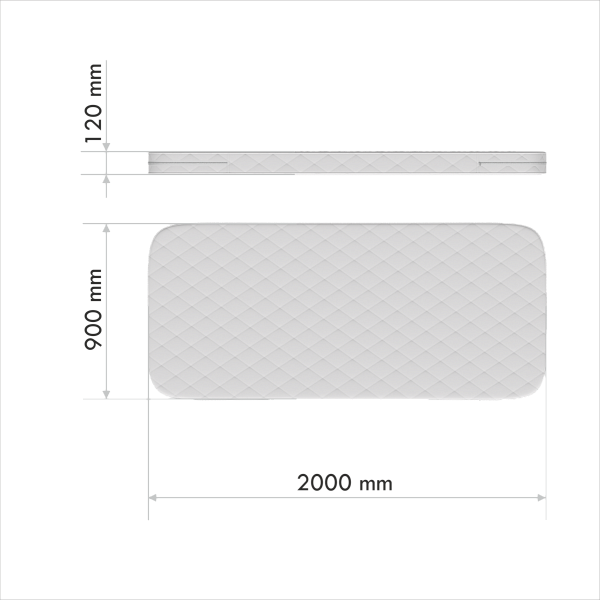 Матрас для дивана-кровати KIDI soft кокос/eco-foam/латекс 12 см (90*200 см)